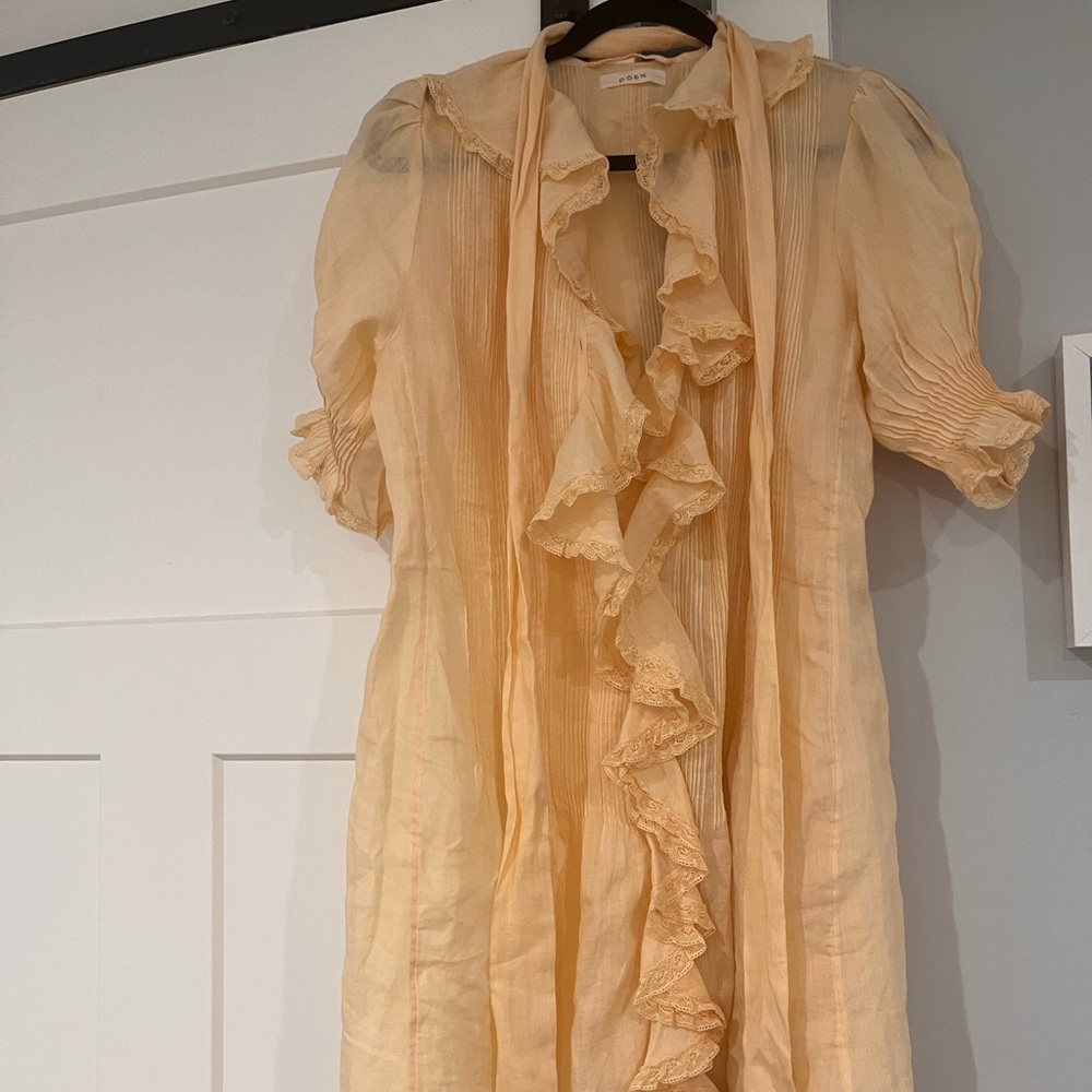 Doen Cream Ruffle-Trim Mini Dress - Picture 3 of 6
